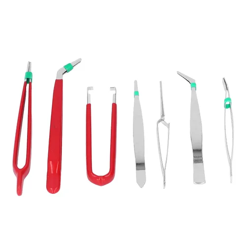 Vista 5 de Juego de 7 pinzas, kit de herramientas de mano multiusos antiestático para reparación de mantenimiento de electrónica