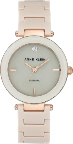 Vista 13 de Anne Klein Women's Black Ceramic Bracelet Watch with Diamond Accent