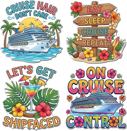 Vista 16 de Hoteam 4 piezas decoraciones magnéticas para puerta de crucero para parejas, imanes náuticos divertidos y resistentes al agua para marido y esposa