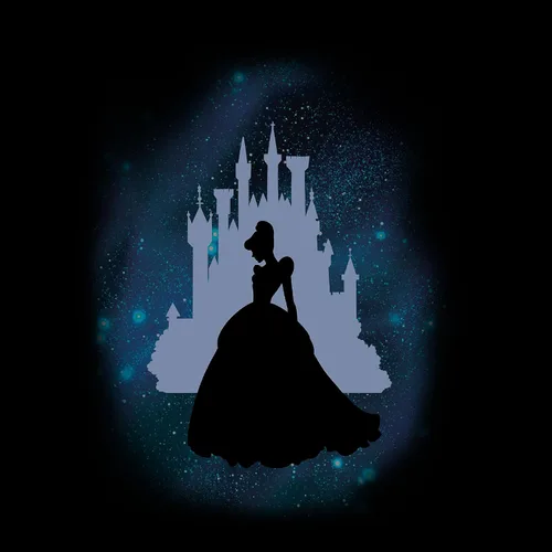 Vista 4 de Disney Cinderella Star Silhouette Castle Womens Juniors T-Shirt