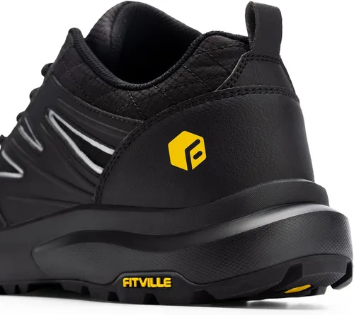 Vista 3 de FitVille Zapatos de senderismo anchos para hombre, repelentes al agua, para exteriores, zapatos de trabajo con soporte de arco, núcleo resistente