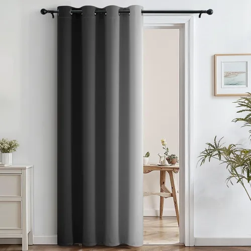 Vista 112 de SimpleHome Cortinas degradadas degradadas para oscurecer la habitación de 36 pulgadas de largo para dormitorio, con ojales y bloqueo de luz Negro