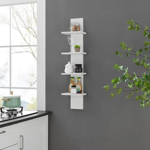 Vista 9 de Danya B. Arica Utility Column - Estantes de pared de 4 niveles (blanco)