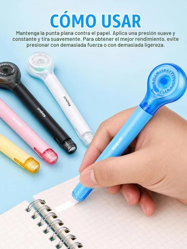 Vista 2 de 5 bolígrafos de cinta de corrección, blanco, 1/5" x 236", cubierta protectora Push-pull