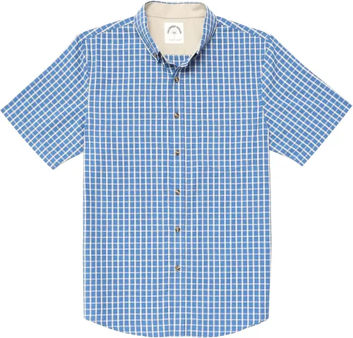Vista 8 de Dubinik® Camisas de manga corta con botones para hombre, 100% algodón, a cuadros, camisas casuales con bolsillo