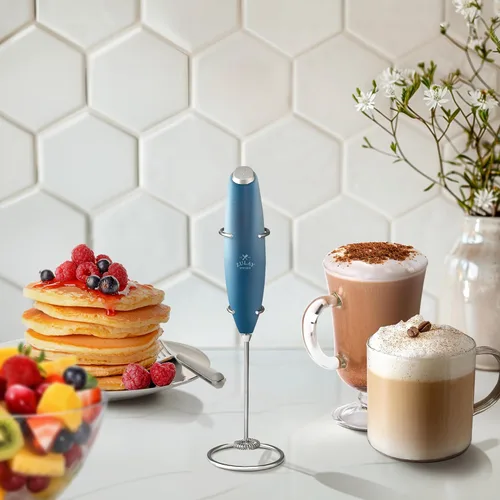 Vista 6 de Zulay Milk Boss Espumador de leche potente manual, hace espuma para latte, batidor para mezclar bebidas, café, miniespumador para capuchino, frappé