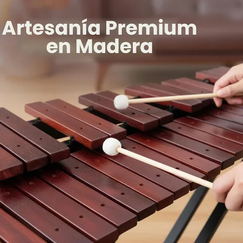Vista 6 de Gearlux Xilófono de madera de 37 teclas con mazos, soporte ajustable y bolsa de concierto