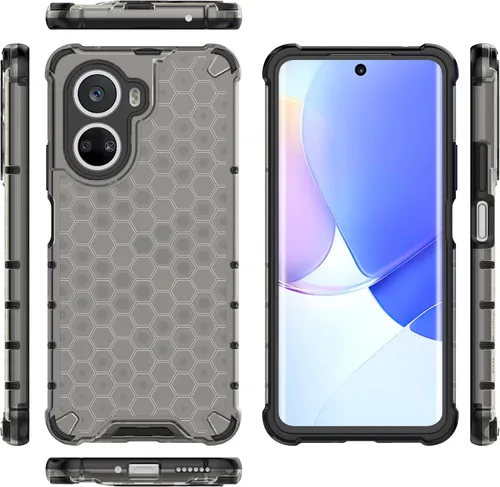 Vista 222 de Pzwoxukhov Funda compatible con Huawei Nova 3i, compatible con Huawei P Smart+ 2018 Honeycomb Anti-Drop Shock-Absorbing Case Negro