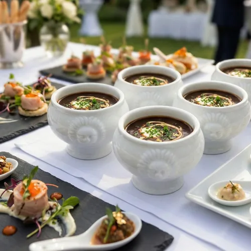 Vista 3 de Restaurantware -Cuencos de porcelana de 2 onzas, 10 cuencos pequeños de porcelana con diseño de cabeza de león - aptos para microondas, aptos