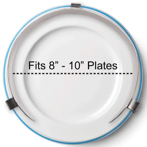 Vista 5 de Rehabilitation Advantage Protector de alimentos con clip de acero inoxidable, grande