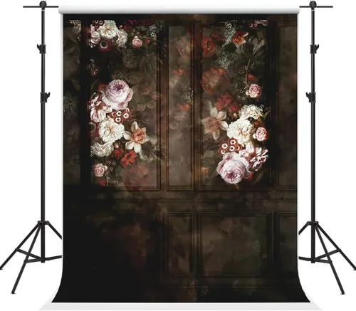 Vista 8 de Kate Fondo de fotos de flores abstractas de 5 x 7 pies para interiores, retro, floral, embarazada, fotografía de maternidad para estudio