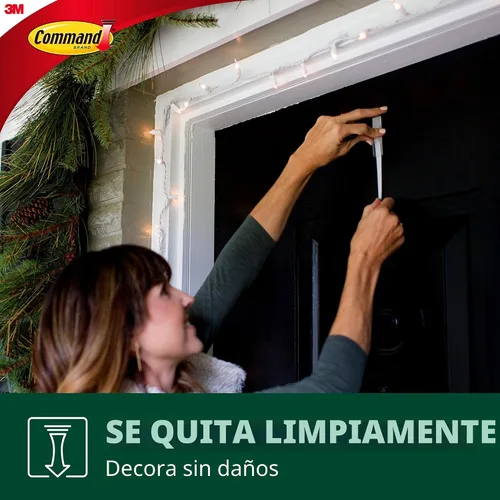 Vista 6 de Command Ganchos de bronce metálico para exteriores, 3 ganchos, 4 tiras Outdoor Hooks For Damage Free Hanging, Hang Wreaths, Signs, Thermometers