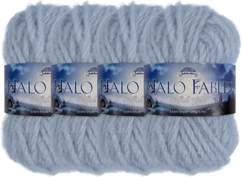 Vista 33 de JubileeYarn Halo Fables Yarn - 100g/Skein Bulky Polyester - North Wind Sun - 2 Skeins