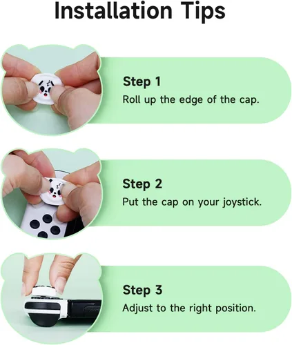 Vista 7 de JINGDU Tapas de agarre de pulgar para Nintendo Switch Joy-Con, lindas fundas de silicona para joystick, accesorios compatibles con Nintendo