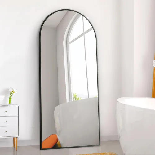 Vista 18 de Dolonm Espejo de longitud completa de 65 x 22 pulgadas, espejo de pie de diseño moderno, espejo de cuerpo completo para sala de estar, dormitorio