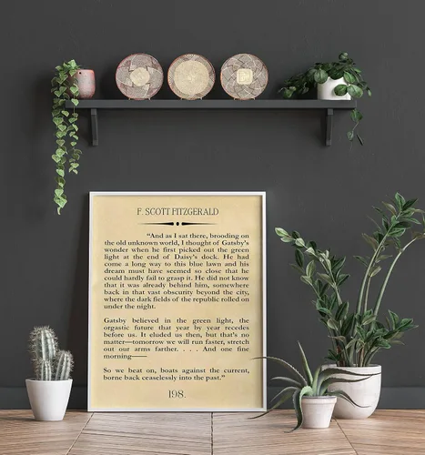 Vista 3 de Arte de pared de Gatsby, póster de Gatsby, cita de Gatsby, decoración de gran Gatsby, cita de Gatsby, F Scott Fitzgerald, cita de Gatsby, arte