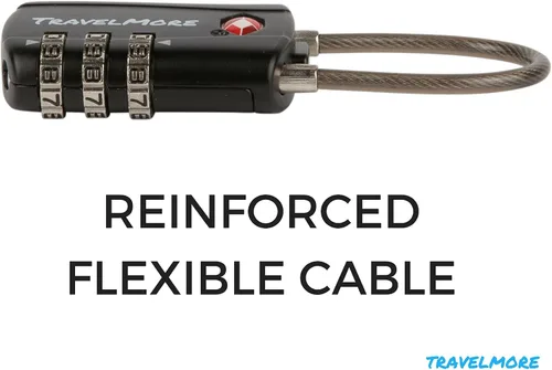 Vista 4 de Aprobado por la TSA Cerraduras de equipaje de combinación de cable de viaje para maletas Paquete de 1, 2, 4 & 6