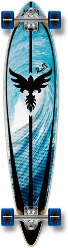 Vista 5 de Yocaher Beach Series - Patinetas completas Pintail Longboard Cruiser con Black Widow Premium 80A Cinta de agarre de aluminio para camión ABEC7