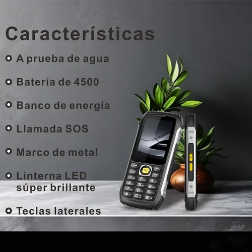 Vista 9 de Teléfono robusto 4G desbloqueado,Pantalla de 2,8", IP68,4500mAh