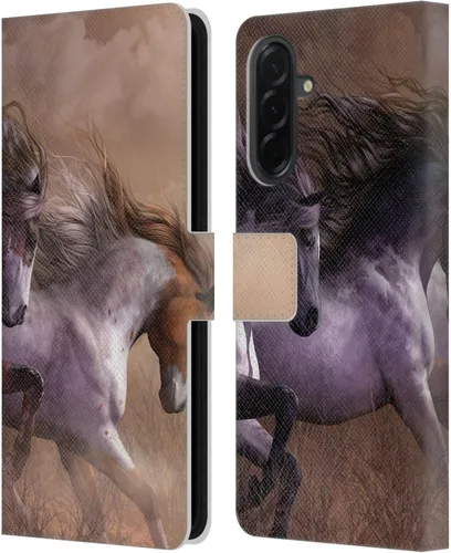 Vista 344 de Head Case Designs Officially Licensed Laurie Prindle A Morgan Christmas Western Stallion Leather Wallet Case Compatible with Samsung Galaxy A07 4G