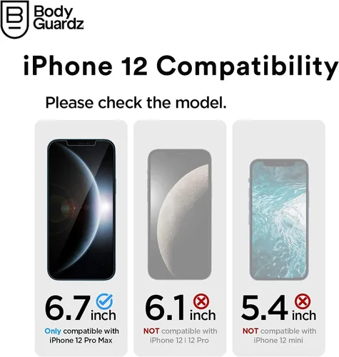 Vista 5 de BodyGuardz Funda Stack de protección contra impactos de 10 pies compatible con iPhone 12 Pro Max (dos tonos azul marino)