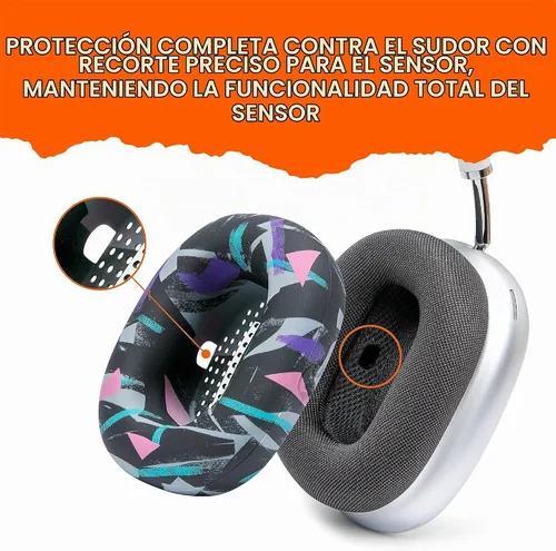 Vista 5 de WC SweatZ Max - Fundas protectoras patentadas para almohadillas de Airpods Max fabricadas por Wicked Cushions Resistente al sudor y fácilmente