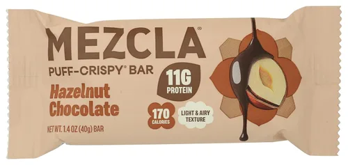 Vista 12 de Mezcla, Barra de proteína de pretzel de chocolate Sgl 1.4 onzas