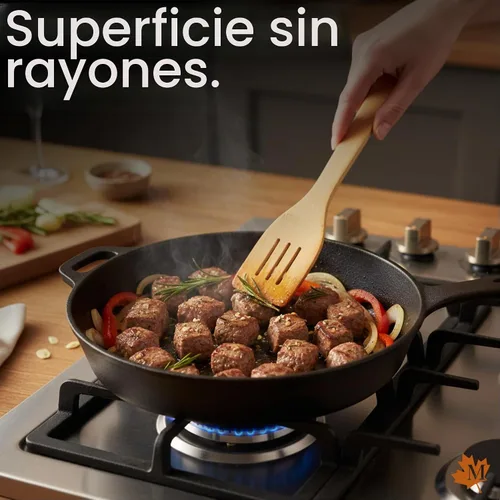 Vista 5 de Cucharas de bambú para cocinar - Juego de 8 cucharas con soporte - Cucharas de cocina de madera - Utensilios de cocina de bambú no tóxicos