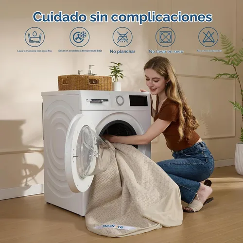 Vista 7 de BEDLORE Protector de colchón de tamaño Queen, funda de colchón impermeable sin ruido con bolsillos elásticos para colchones de 6 a 15 pulgadas, Beige