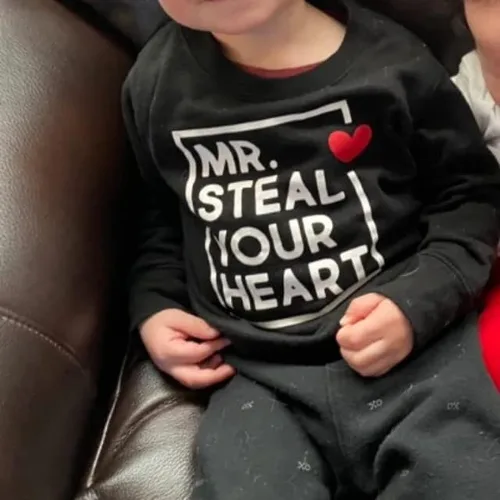 Vista 7 de Eadrioss Sudadera con cuello redondo de chenilla para bebé niño y niña, para San Valentín, para el día de San Valentín