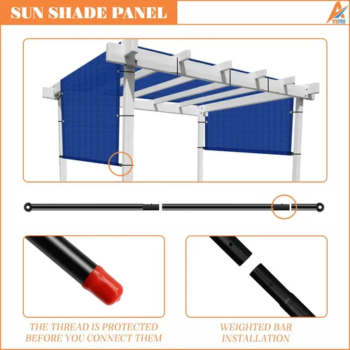 Vista 4 de Toldo de pérgola para exteriores, 11 x 4 pies, para patio, terraza, porche, patio trasero, glorieta, cubierta de repuesto con ojales espaciados