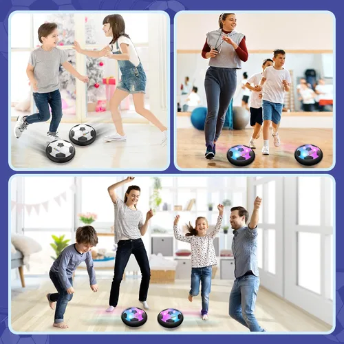 Vista 5 de ShyLizard Juego de 2 Pelotas de Fútbol Hover, Juguetes para Niños de 3, 4, 5, 6, 7, 8 Años, Pelota de Fútbol Infantil con Energía de Aire y Luz LED