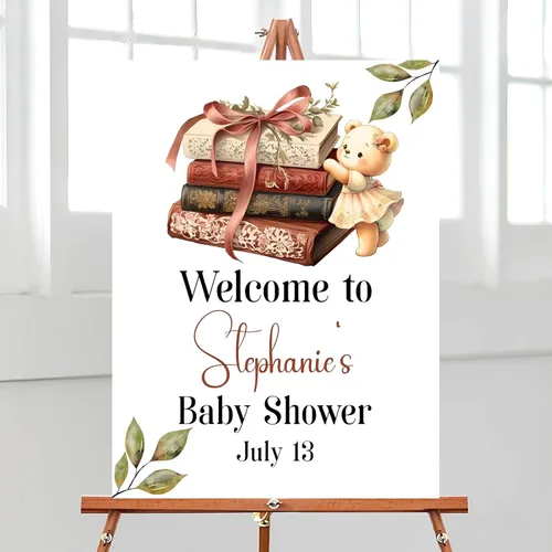 Vista 32 de Letrero de bienvenida para baby shower, tema oscuro, varios tamaños