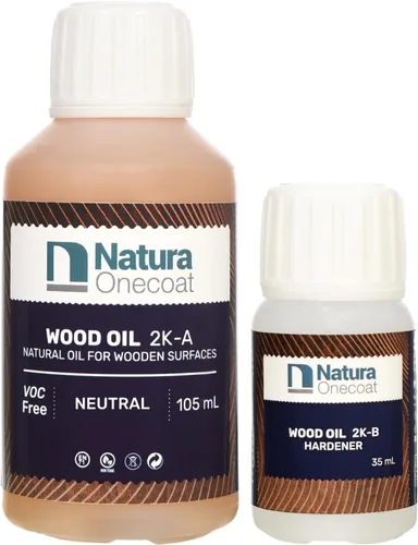 Vista 33 de Aceite Mancha para Madera - 769 pies² - 1.3 L, Blanco – Acabado de Madera para Muebles de Interior y Pisos - Aceite de Madera de Linaza - Secado