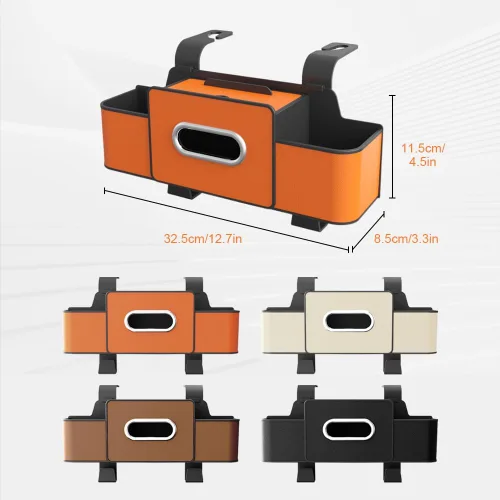 Vista 6 de PUSKIU Organizador y caja de almacenamiento para automóvil, organizadores de automóvil y caja de almacenamiento para asiento trasero, organizador