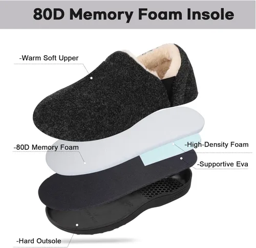 Vista 5 de LongBay - Pantuflas cómodas de espuma viscoelástica para hombre, zapatos cómodos de casa