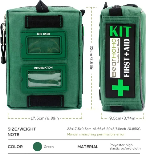 Vista 5 de Kit de primeros auxilios (165 piezas) Bolsa médica de supervivencia ligera y práctica de 3 capas compactas para emergencias en casa, al aire libre