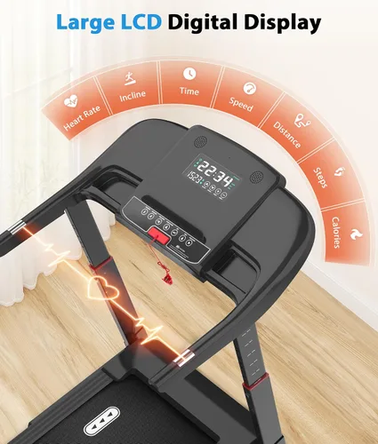 Vista 4 de CIIHI - Cinta de correr con inclinación automática, barandilla de altura ajustable, 15% de inclinación automática con capacidad de 400 libras