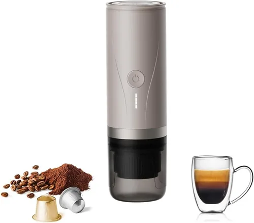 Vista 9 de Máquina de café espresso portátil, mini cafetera eléctrica autocalentable, hasta 20 bar de presión, compatible con cápsulas NS y molienda fina