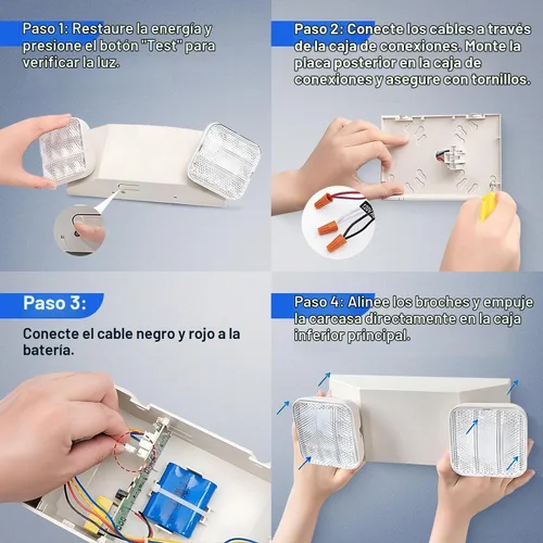 Vista 7 de Luces de emergencia LED con batería de respaldo, certificado UL 924