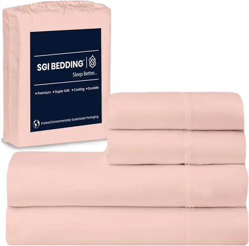 Vista 8 de SGI bedding Juego de sábanas de 1000 hilos California King - 100% de sábanas de algodón egipcio – Ropa de cama de lujo de bolsillo profundo de 16