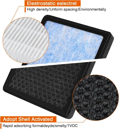 Vista 5 de Filtro de aire de cabina para CF10285, filtro de repuesto HEPA con carbón activado compatible con Toyota, 4Runner, Corolla, Sienna, RAV4, Lexus, Azul