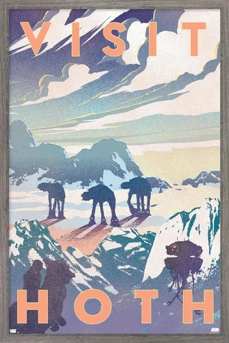 Vista 12 de Trends International Star Wars: Hoth - Póster de pared Visit Hoth, 14.725 x 22.375 pulgadas, versión enmarcada de madera de granero
