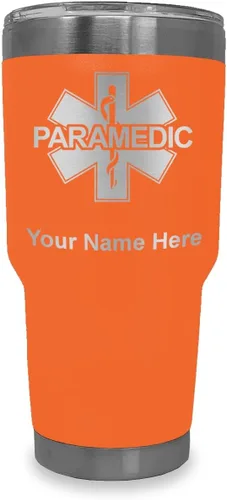 Vista 15 de LaserGram Vaso aislado al vacío de 20 onzas, paramédico, grabado personalizado incluido (negro) Engraved Gift for Paramedics, Vacuum Insulated