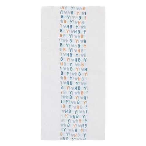 Vista 3 de Disney Mickey Mouse - Paños para eructos de muselina 100% algodón, color azul, blanco y naranja, paquete de 2