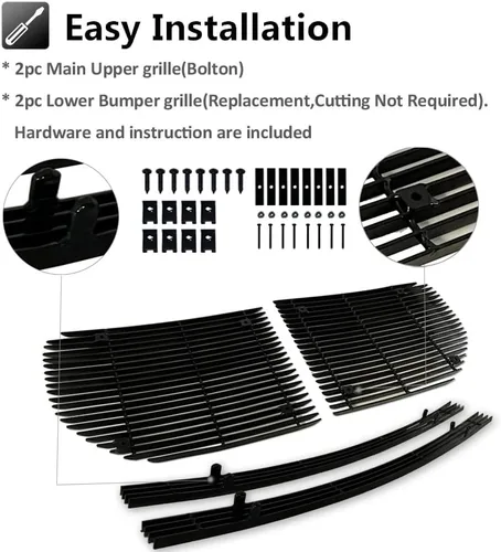 Vista 5 de Se adapta a Dodge Magnum 2005 2006 2007 Rejilla delantera Billet Pulida Superior Inferior Combo No Para SRT8