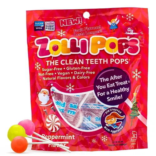 Vista 27 de Zolli Drops - Caramelos sin azúcar con xilitol, paletas sin colorantes, aptos para dieta cetogénica y diabética, golosinas aprobadas por dentistas