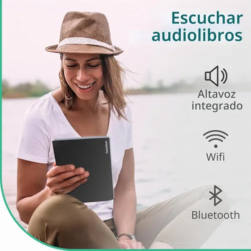 Vista 5 de PocketBook InkPad 4 Lector de audio y libros electrónicos amigable con los ojos Pantalla grande de tinta electrónica de 7.8 pulgadas