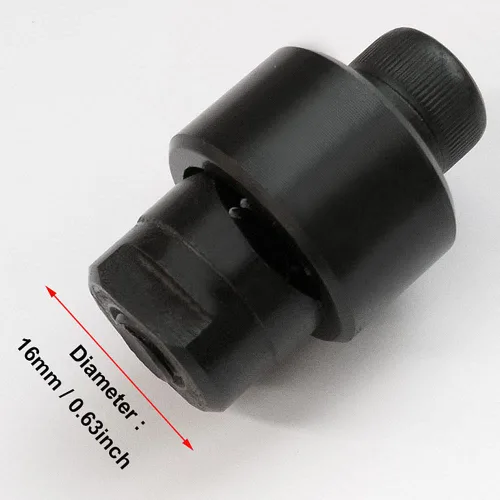 Vista 2 de SagaSave Perforadora de chapa metálica de 0.630 in, cortador de agujero hexagonal de metal para fregadero, acero inoxidable, placa de acero, 1 unidad