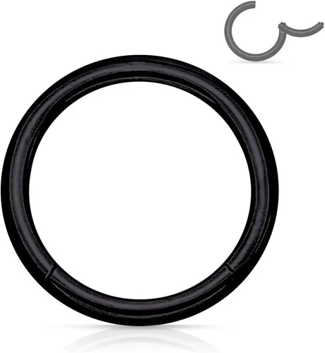 Vista 25 de Forbidden Body Jewelry - Piercing para la nariz de acero quirúrgico 316L con bisagra, 14G, 16G, 18G, diámetro de 15/64, 5/16, 25/64, 15/32 pulgadas